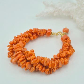 Corail - Argent, Plaqué or - Bracelet - CORALLO MEDITERRANEO