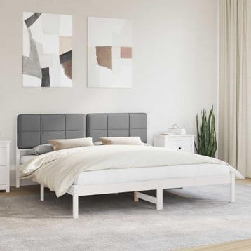 vidaXL Bedframe met Gevoerde Hoofdbord Lichtgrijs 120 x 200, Verzenden
