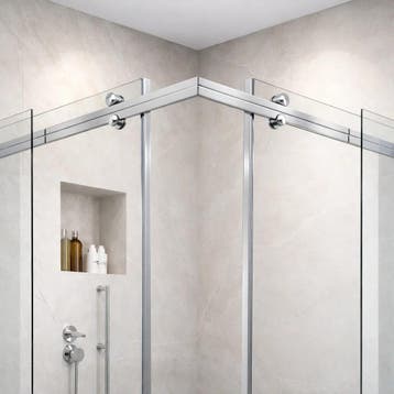 Verona schuifdeurrail voor douche - Hoek - Chroom, Verzenden, Nieuw
