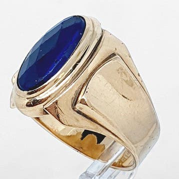 Ring - 18 karaat Geel goud - 3.60ct. tw. Synthetische