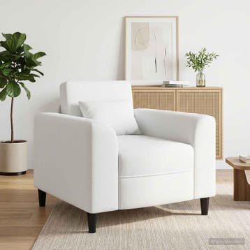 vidaXL Fauteuil Wit Stof, Huis en Inrichting, Fauteuils, Verzenden, Nieuw