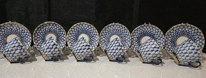 Lomonosov Imperial Porcelain Factory - Koffieservies voor 6, Antiek en Kunst, Antiek | Meubels | Tafels