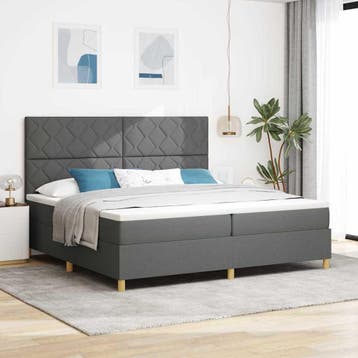 vidaXL LED Box Spring Bed met hoofdeinde Donkergrijs 200 x, Verzenden, Nieuw