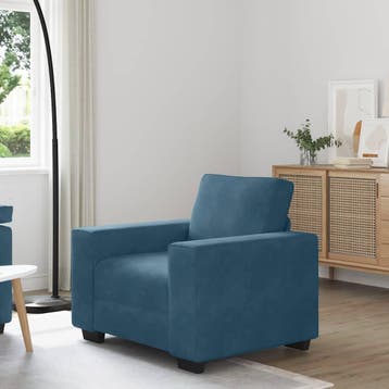 vidaXL Sofastoel Blauw 100x77x82 cm Fluweel, Verzenden