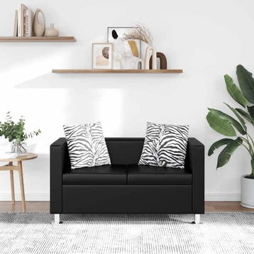 vidaXL Tweezitsbank / zetel kunstleer zwart, Verzenden, Nieuw