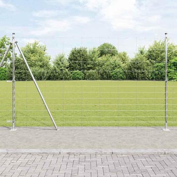 vidaXL Gelast Draadhek met Betonnen Basis 50 x 1,5 m, Verzenden, Nieuw