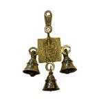 Muurhanger Chime Om Symbool Ganesh met 3 Klokken - Messing, Ophalen of Verzenden, Nieuw
