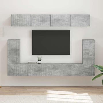 vidaXL Tv-meubelset Wandgemonteerd 5 pcs Beton Grijs Bewerkt, Verzenden