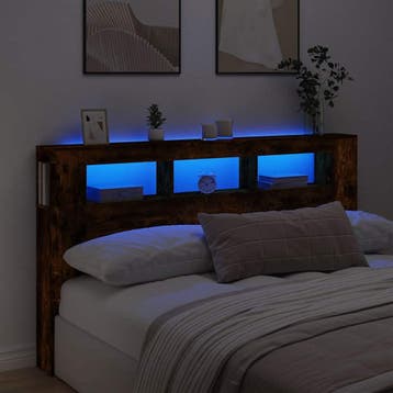 vidaXL Hoofdeinde met LED 180x18,5x103,5 cm bewerkt hout, Verzenden, Nieuw
