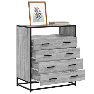 vidaXL Ladekast 70x41x83,5 cm bewerkt hout grijs sonoma, Verzenden