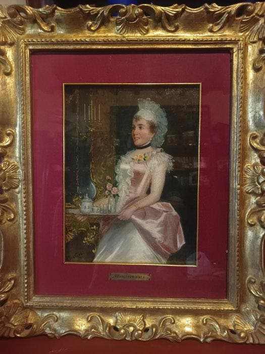 Italiaanse school (XIX) - Ritratto, Antiquités & Art, Art | Peinture | Classique