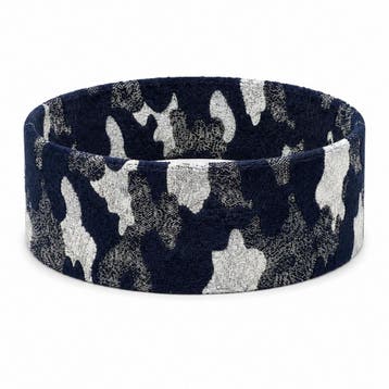 Haarband Stof 7cm - Camouflage Patroon - Zilver Donkerblauw, Nieuw