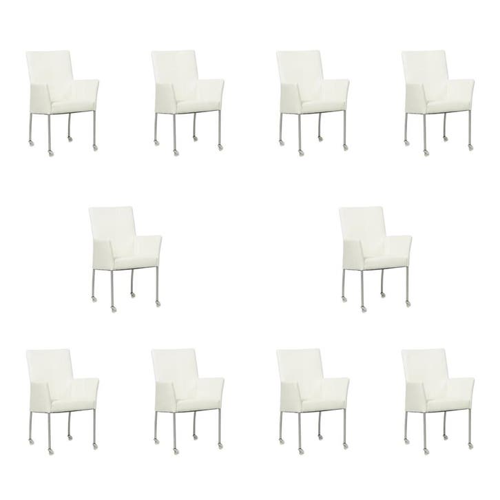 Set van 10 Leren eetkamerstoelen Comfort met wieltjes en, Huis en Inrichting, Stoelen, Nieuw, Eén, Leer, Ophalen of Verzenden
