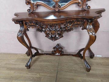 Armoire - Bois - miroir et console, Antiquités & Art