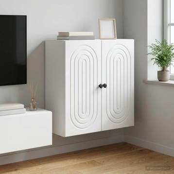 vidaXL Wandkast Wit 59 x 31 x 60 cm Bewerkt hout, Verzenden, Nieuw