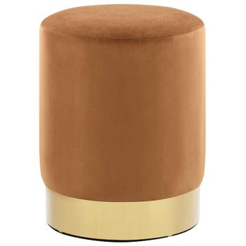 vidaXL Kruk fluweel 28 x 36 cm bruin en goudkleurig, Verzenden