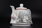 Theepot - Porselein - Winter scene, calligraphy, Antiquités & Art