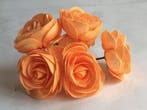 Camelia Ranonkel Oranje Neon Foambloem doos 30 stuks, Nieuw