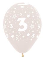 Ballonnen Number 3 Crystal Clear 30cm 25st, Verzenden, Nieuw