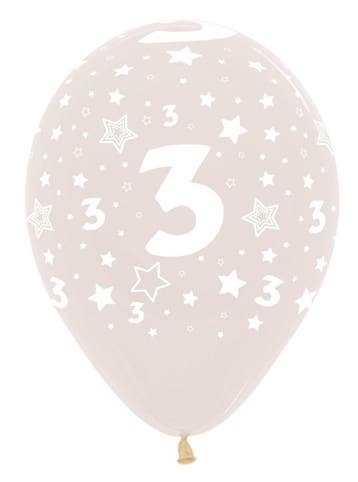 Ballonnen Number 3 Crystal Clear 30cm 25st, Verzenden