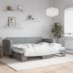 vidaXL Slaapbank onderschuifbed en matrassen 80x200 cm stof, Verzenden, Nieuw