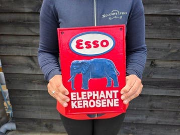 Esso - Elephant Kérosène - Cast Iron - Panneau - Fonte