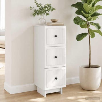 vidaXL Ladekast Hoogglans Wit 33 x 34,5 x 90 cm Bewerkt hout, Verzenden, Nieuw