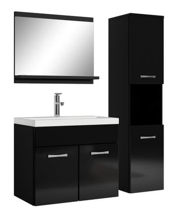 Badkamermeubel Set Montreal 60 x 35 cm Zwart Badmeubel, Maison & Meubles, Verzenden