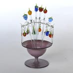 Lauscha - Beeldje - Cocktail sticks with pendants in cup -, Antiek en Kunst