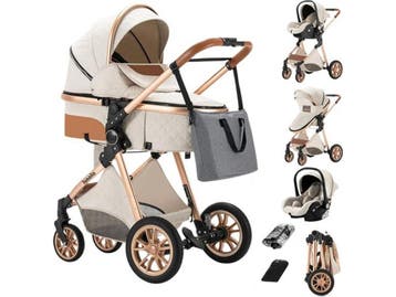 Lunola Nova - Kinderwagen 3-in-1 - Autostoel 0-20kg - Wit, Verzenden, Zo goed als nieuw