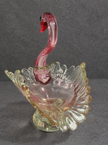 Fruitschaal - Muranoglas - zwaanvormig