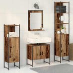 vidaXL Badkamermeubel Set 4 pcs Bruin 33 x 33 x 185,5 cm, Verzenden, Nieuw