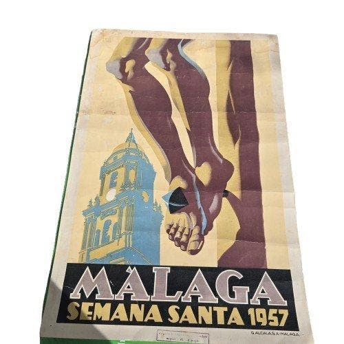 Louis Bono - Original rare Affiche vintage Malaga 1957, Antiek en Kunst, Kunst | Tekeningen en Fotografie