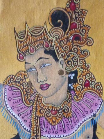 Peinture balinaise Kamasan originale, réalisée à la main