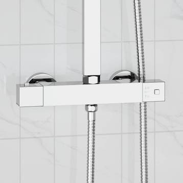 vidaXL Thermostatische douchemixer Roestvrij staal 201 25,5, Doe-het-zelf en Bouw, Sanitair, Verzenden, Nieuw
