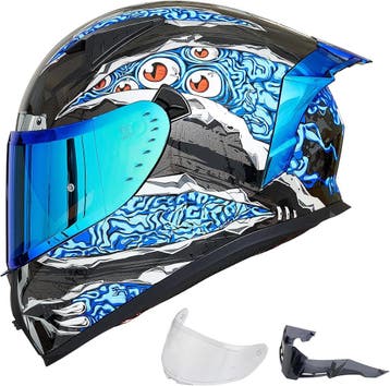 Integraalhelm XL Manta Blue - ECE 22.06 & DOT - 41% korti..., Motoren, Verzenden, Tweedehands, Integraalhelm, Overige merken