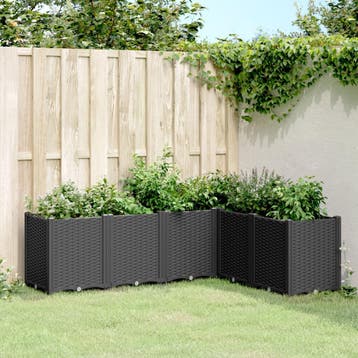 vidaXL Plantenbak 160x120x53 cm polypropeen zwart, Verzenden, Nieuw