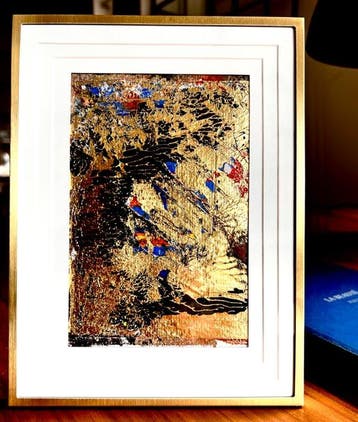 Prof M - On gold - miniature, Antiek en Kunst