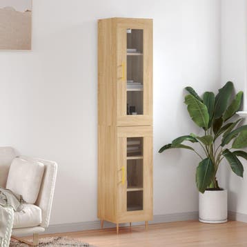 vidaXL Hoge kast 34,5x34x180 cm bewerkt hout sonoma, Verzenden, Nieuw