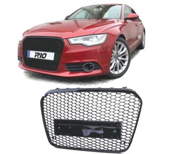 CALANDRE AUDI A6 C7 4G 10-14 PDC LOOK RS NOIR BRILLANT, Verzenden