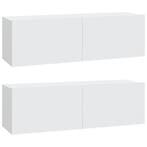 TV-wandmeubel 2st 100cm wit | Retour Deal | 52% Korting!, Verzenden, Nieuw