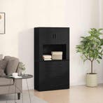 vidaXL Highboard met lade Zwart Eiken 80 x 33 x 150 cm, Verzenden, Nieuw