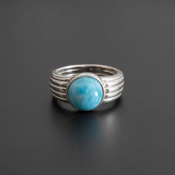 Hoogwaardige larimar op massief zilver 925. Handgemaakte, Verzamelen