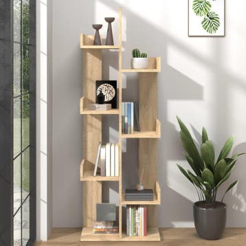 vidaXL Boekenkast 48x25,5x140 cm bewerkt hout sonoma, Verzenden, Nieuw