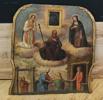 European School (XVIII) - Alpenländisches Andachtsbild, Antiek en Kunst
