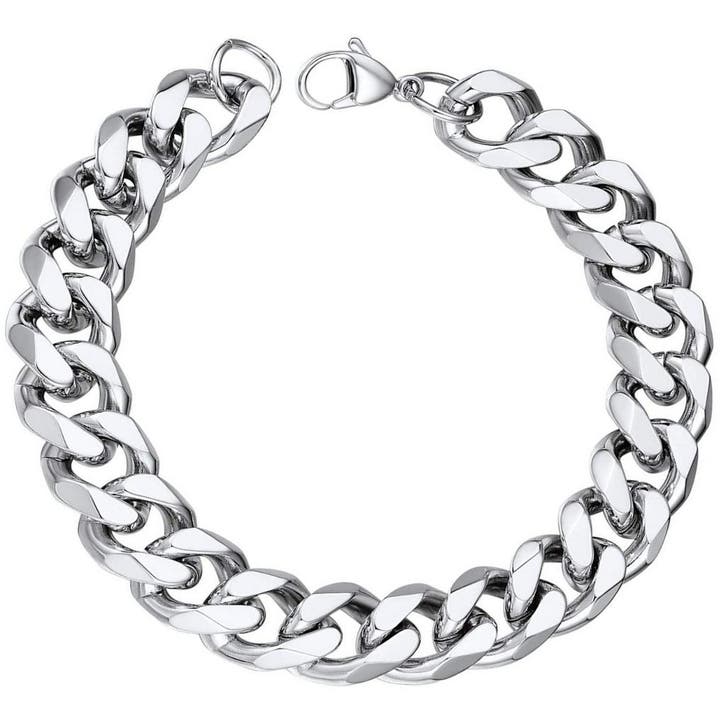 Fako Bijoux - Schakelarmband Gourmet - Cuban Link - Staal -, Handtassen en Accessoires, Armbanden, Verzenden
