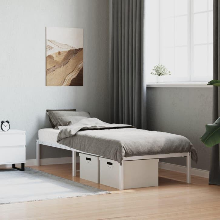 vidaXL Bedframe metaal wit 80x200 cm, Huis en Inrichting, Slaapkamer | Bedden, Nieuw, Verzenden
