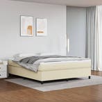 vidaXL Boxspring met matras kunstleer crèmekleurig 180x200, Verzenden, Nieuw