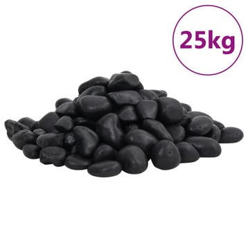 vidaXL Kiezelstenen gepolijst 2-5 cm 25 kg zwart, Verzenden