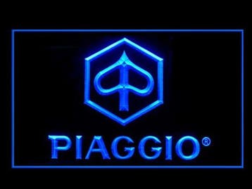 Piaggio neon bord lamp LED cafe verlichting reclame lichtbak, Verzenden, Nieuw
